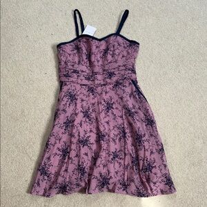 Unique Vintage Purple  and navy Floral Dress NWT